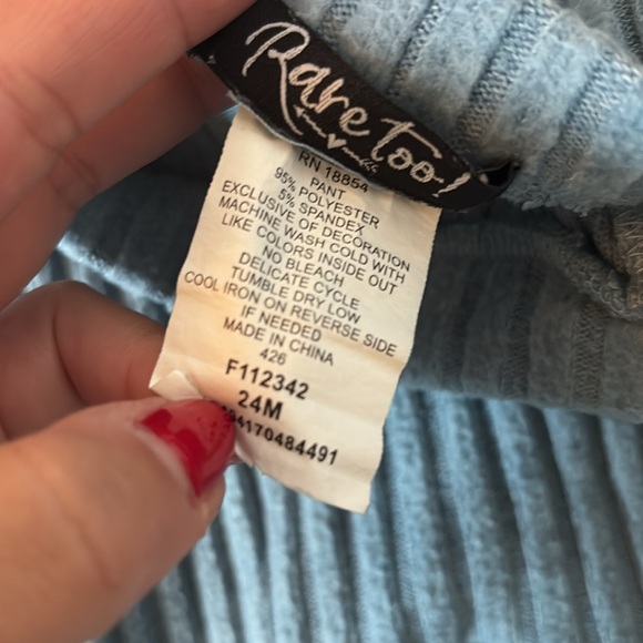 Rare Too! Ruffled Ribbed Knit Set in Blue - Picture 4 of 4